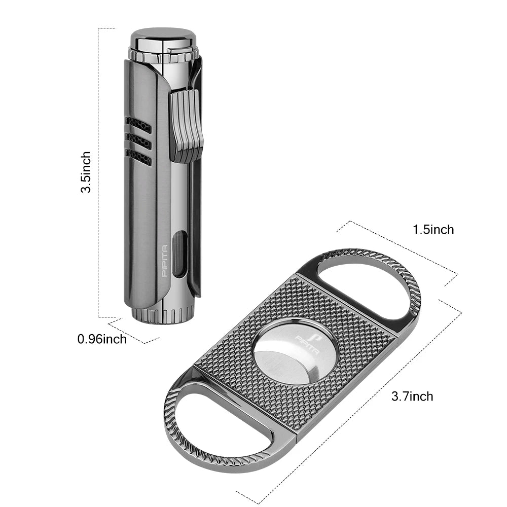 PIPITA Pinnacle Cigar Lighter and Cutter Set