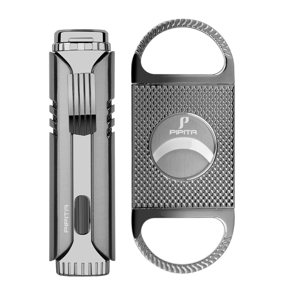 PIPITA Pinnacle Cigar Lighter and Cutter Set