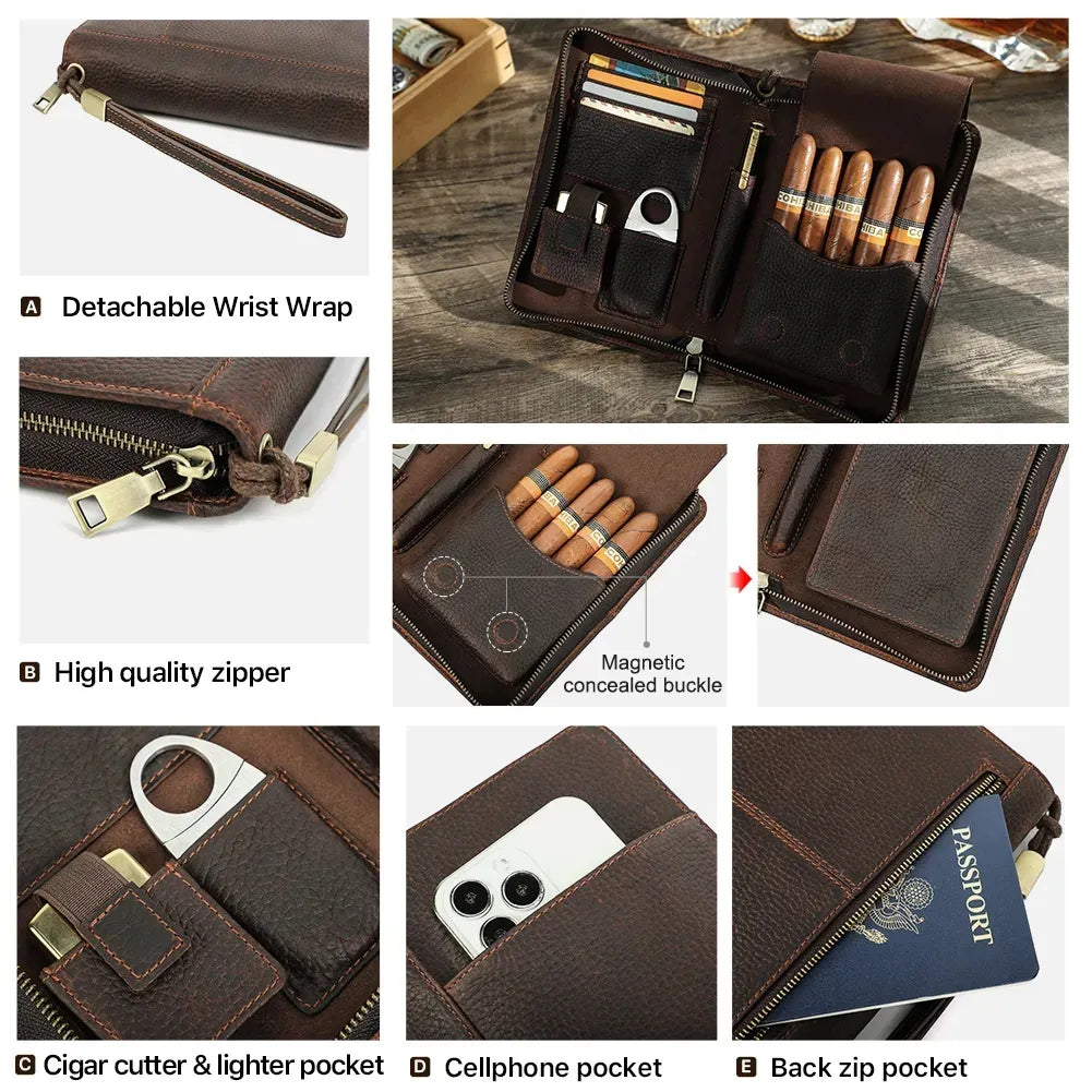 CigarJourney Leather Travel Humidor Cases