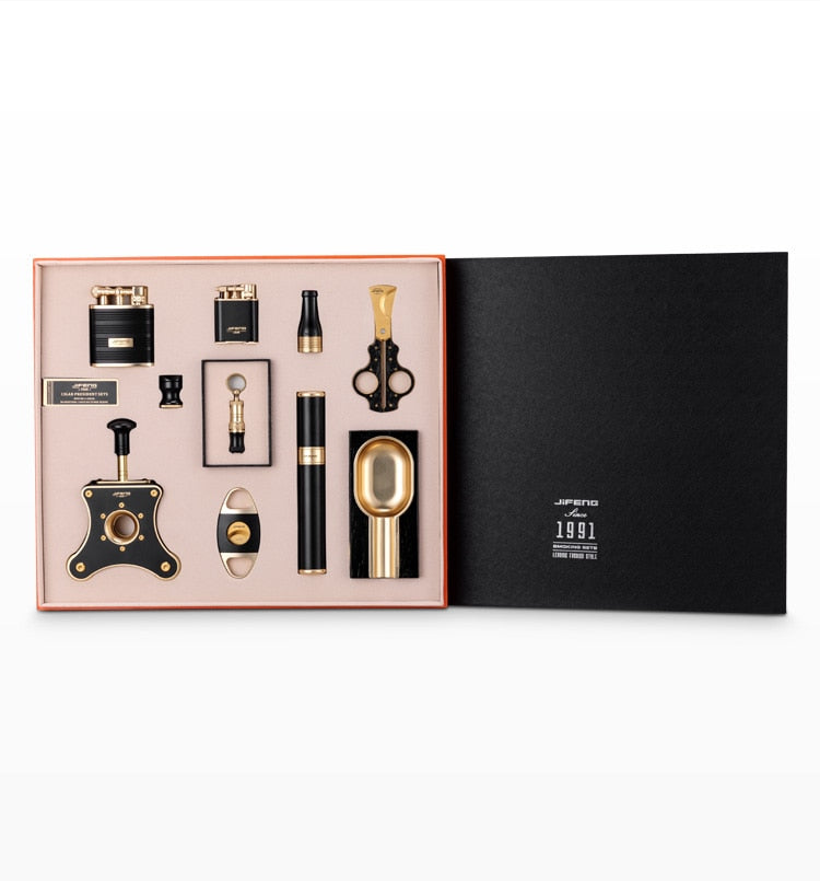 CigarLuxury 10-Piece Smoking Accessories Ensemble