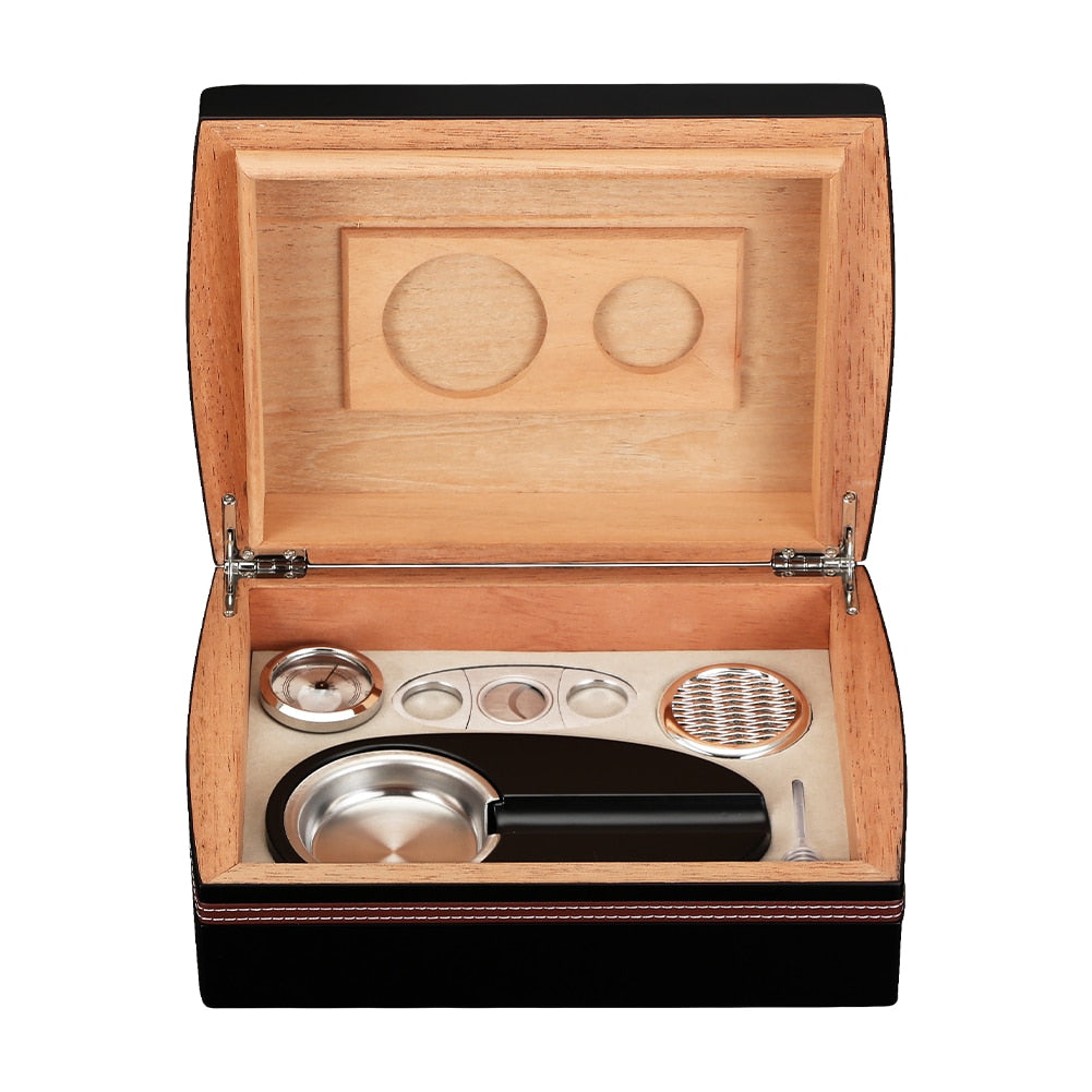 Humidor Box With Ashtray Cigar Cutter